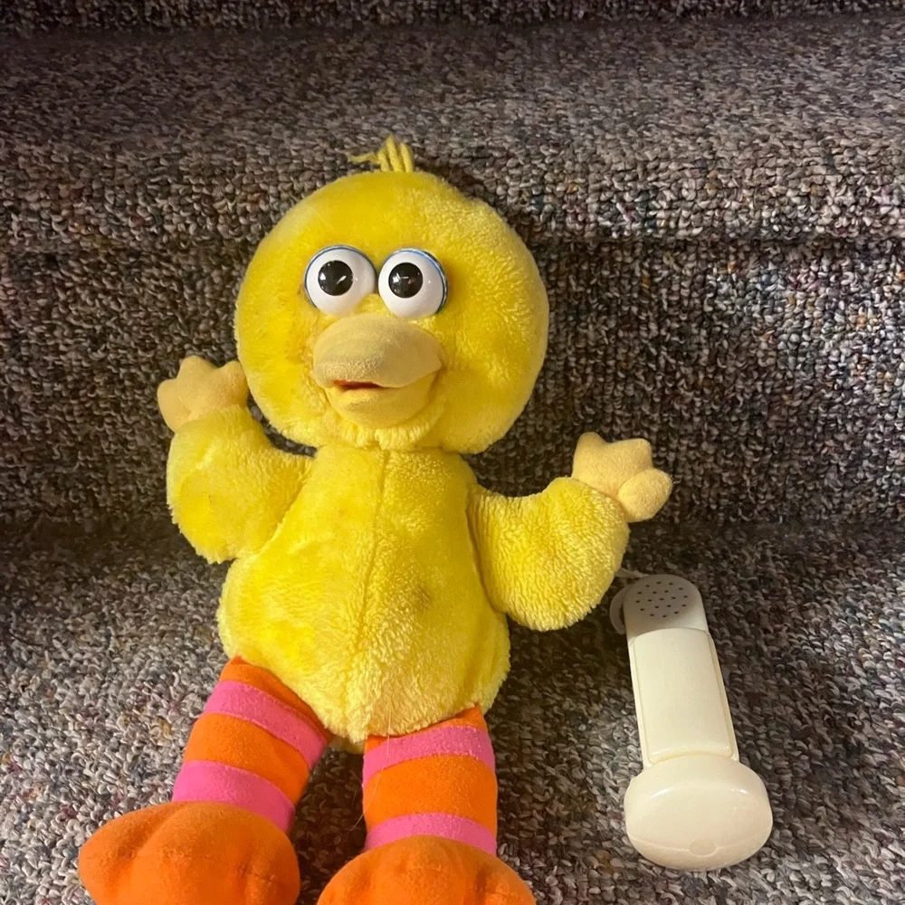 Yellow Plush Bird Toy talking big bird Sesame Street